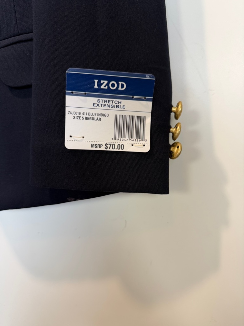 Izod Indigo Blazer with Gold Buttons NWT! - Picture 6 of 6